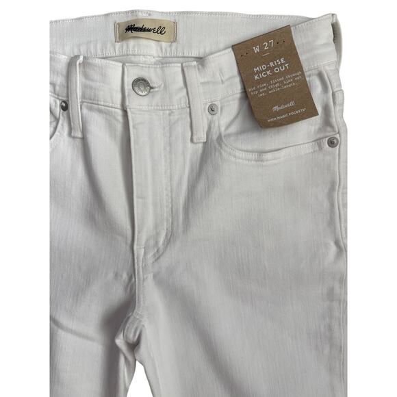 Madewell Pure White Mid-Rise Kick Out Crop Jeans Size‎ 27 - Picture 9 of 12